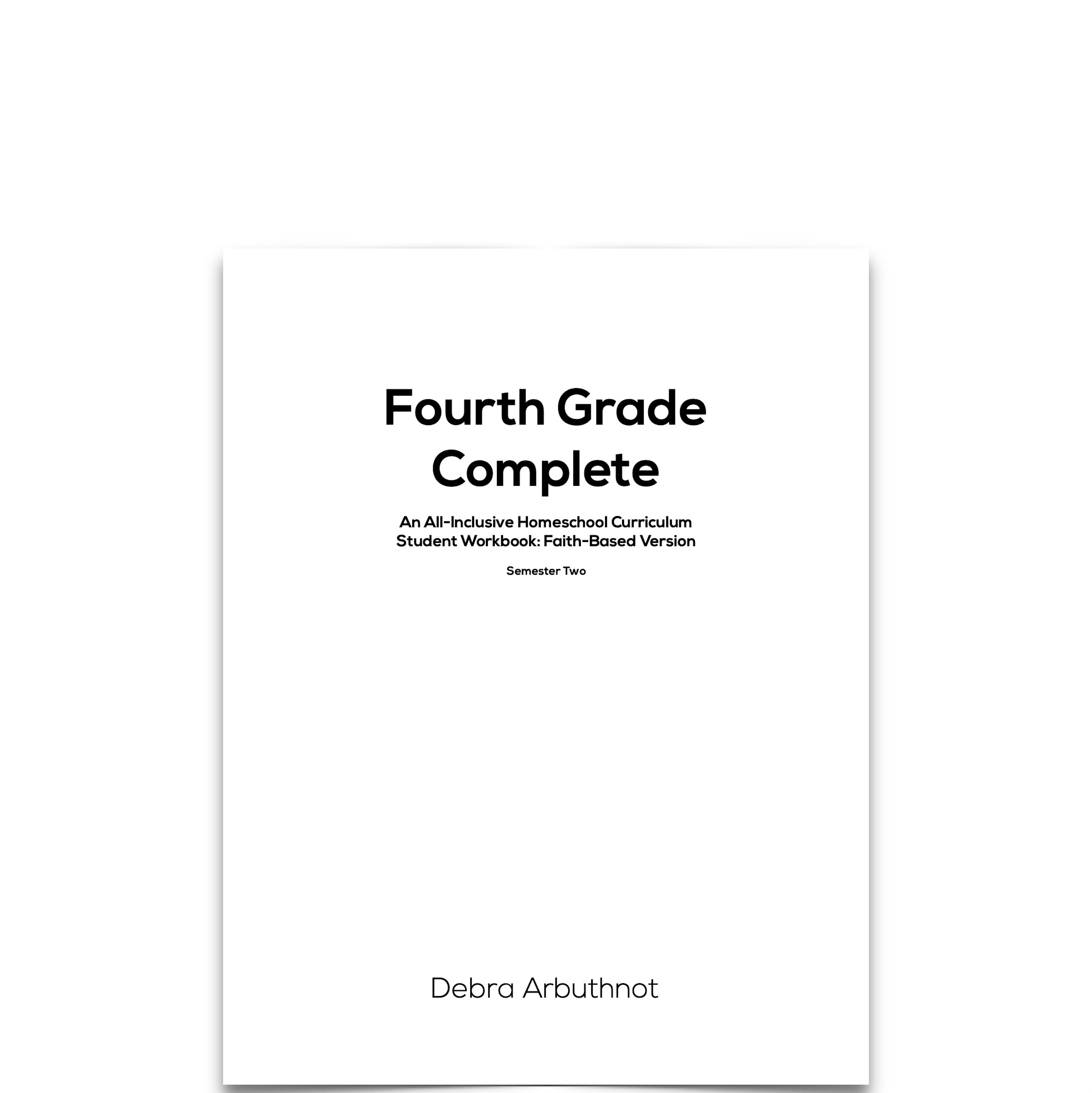 Fourth Grade Complete Student Refill Pages: Semester Two (Faith-Based)